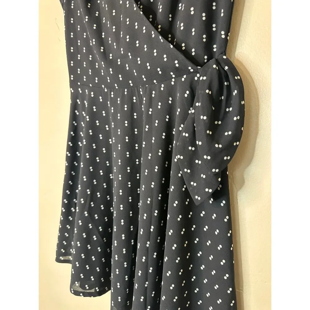 Abercrombie & Fitch Black and White Pattern Faux Wrap Mini Dress XS